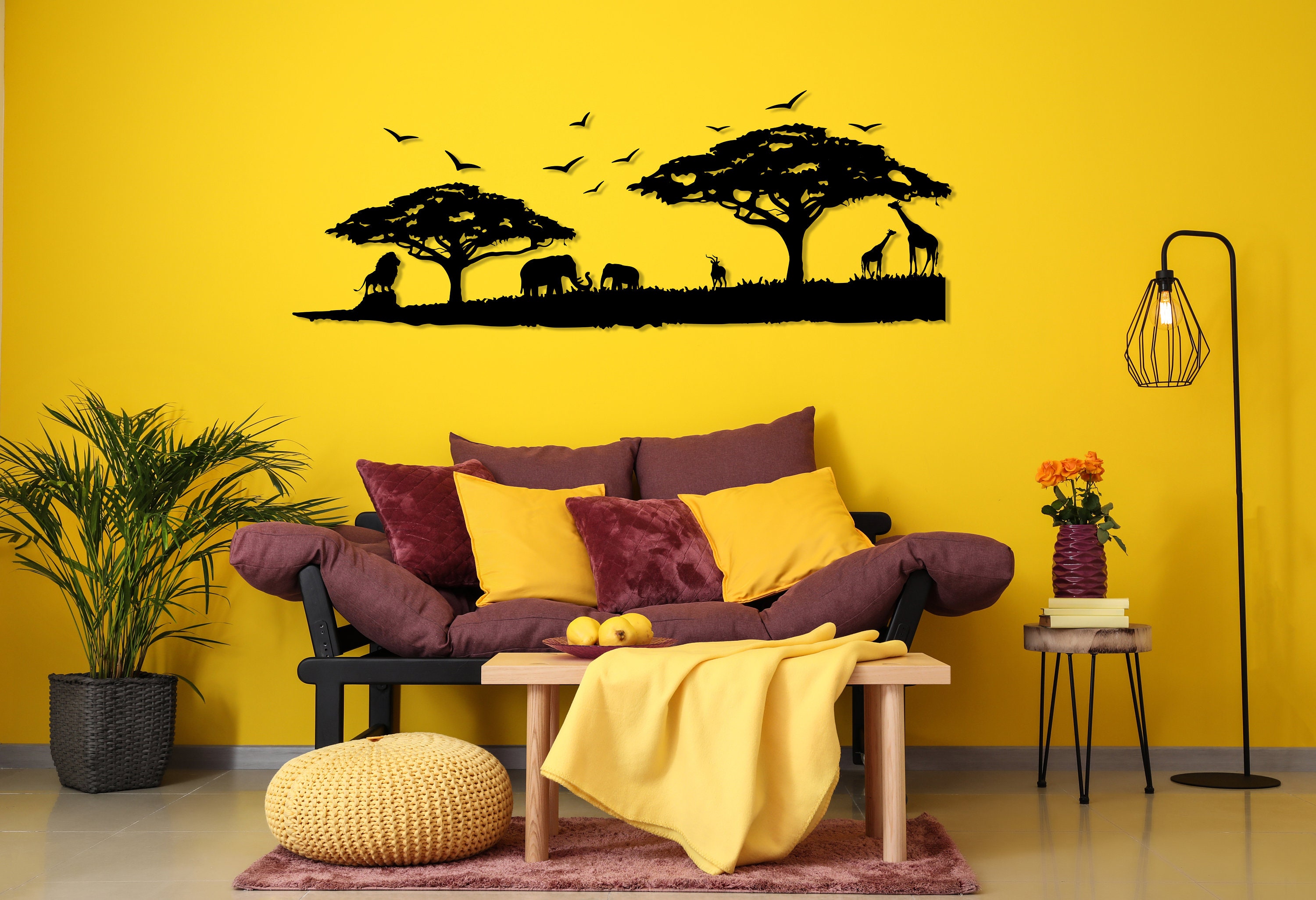Africa Metal Wall Decor Safari Animals Wall Art Africa Etsy UK