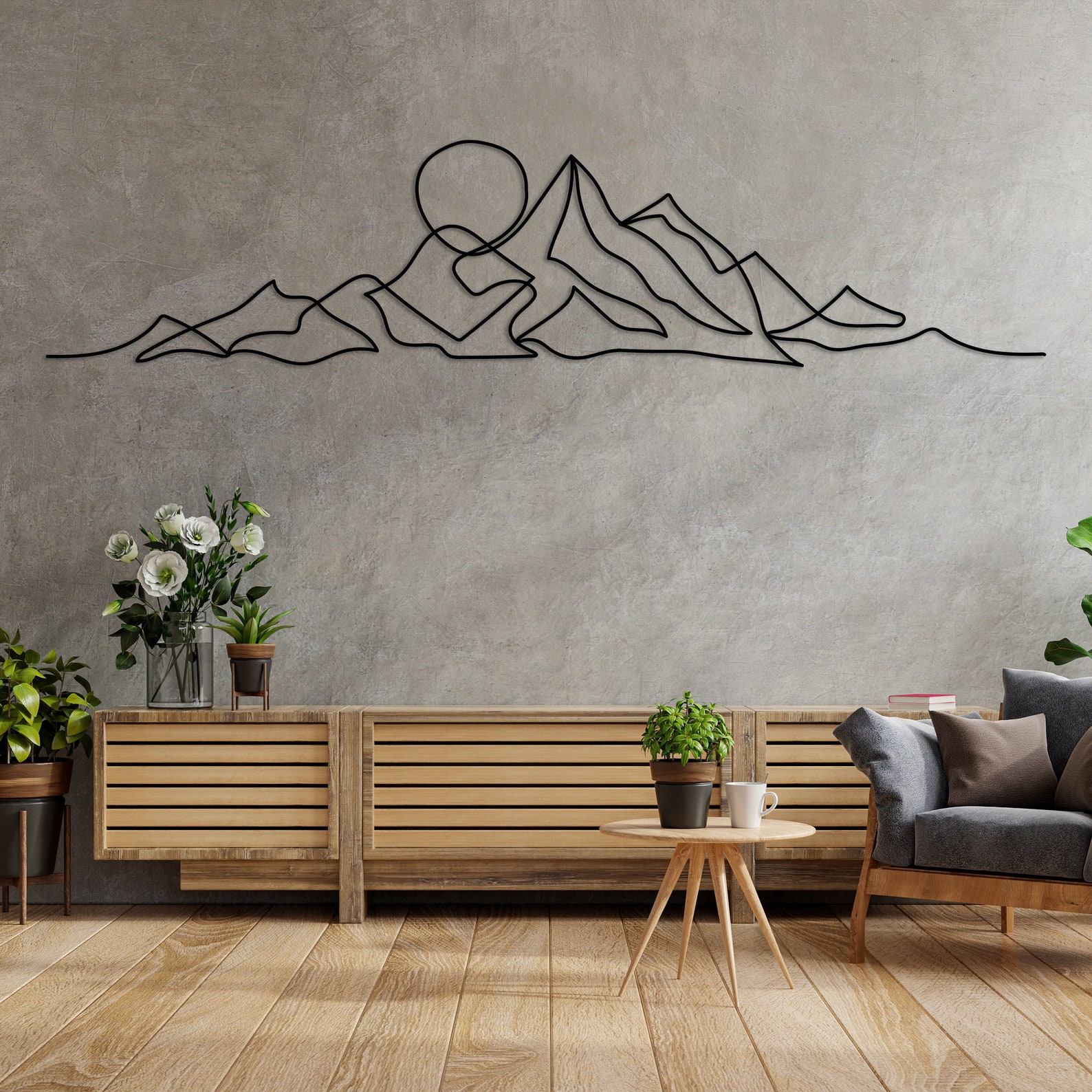 Mountain Wall Art Minimalist Metal Wall Art Mountain Range Etsy