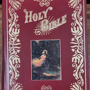 Holy Bible Faux Red Leather King James Version Pub 1976 by Kedeka