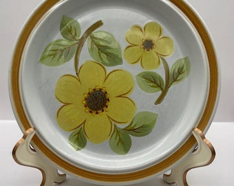 Royal Doulton Summer Days 1973 Stoneware Yellow Flower Dinner Plate Large Plate
