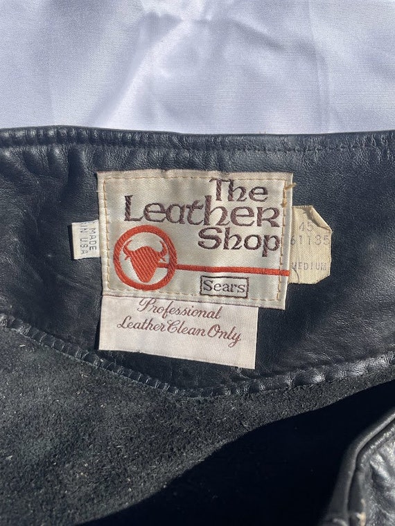 Vintage Sears Leather Shop Black Motorcycle Ridin… - image 9