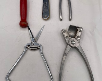 Lot of 5 Vintage Kitchen Gadgets Can Opener Knife Sharpener Nut Crackers Scissor
