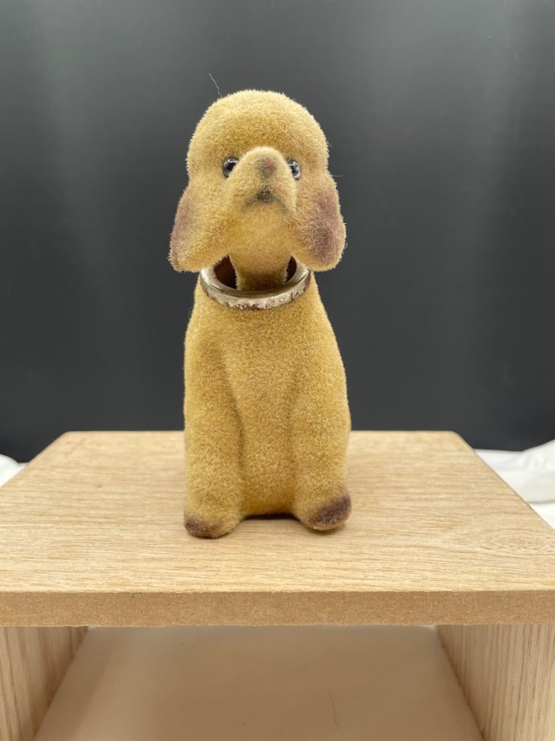 Flocked Beige Poodle Dog Nodder Bobble Head Light Brown Poodle Vintage ...