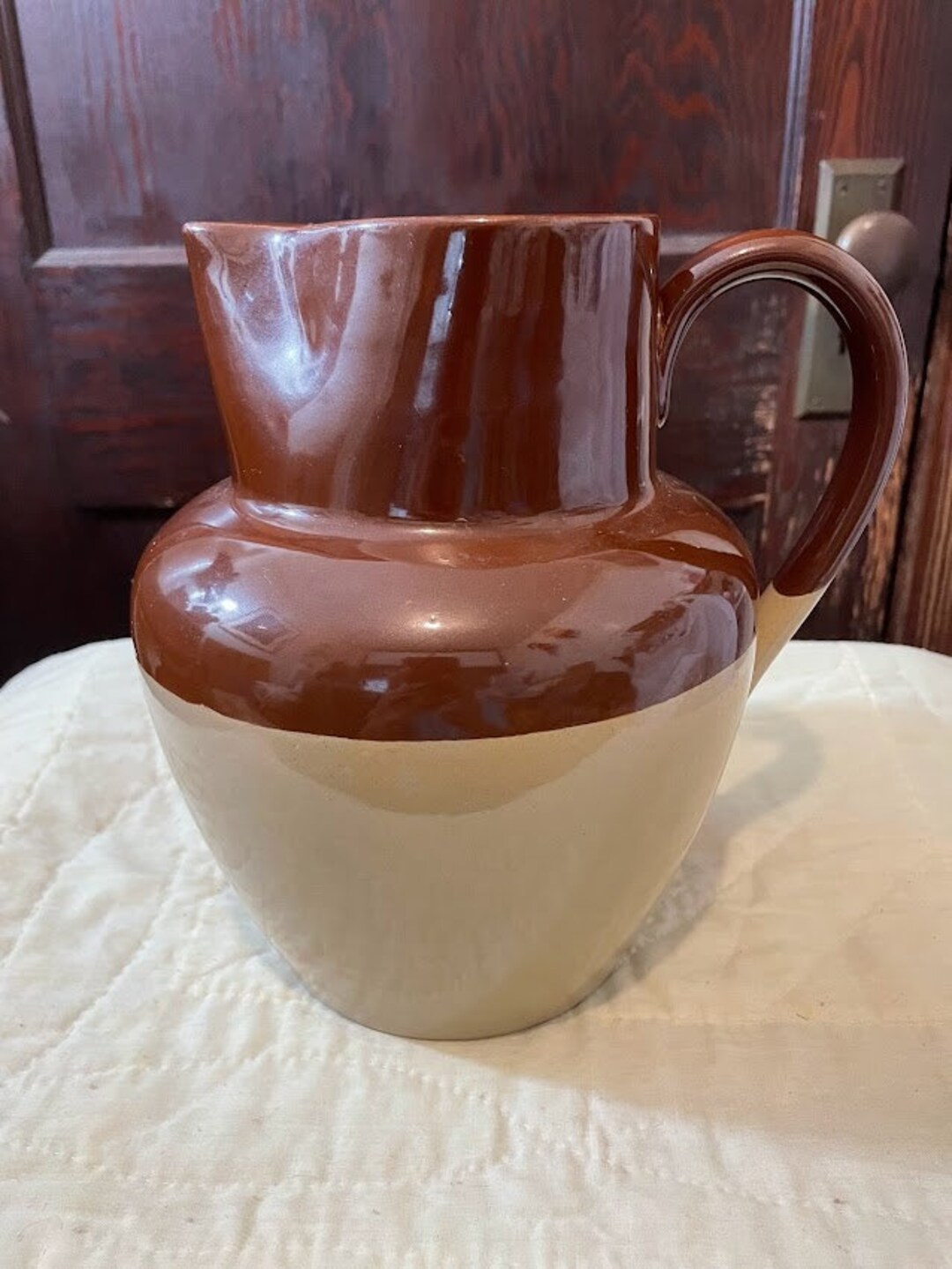 Bourne Denby Stoneware 2 Tone Brown Pitcher Made in England Vintage - Etsy
