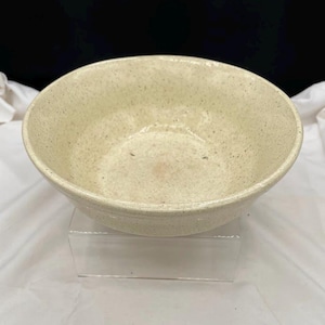 White Stoneware Bowl Decorative White Brown Speckled Glaze Vintage Bowl Dish