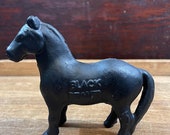 Cast Iron Black Beauty Horse Figure Coin Bank Vintage Metal Black Horse Bank