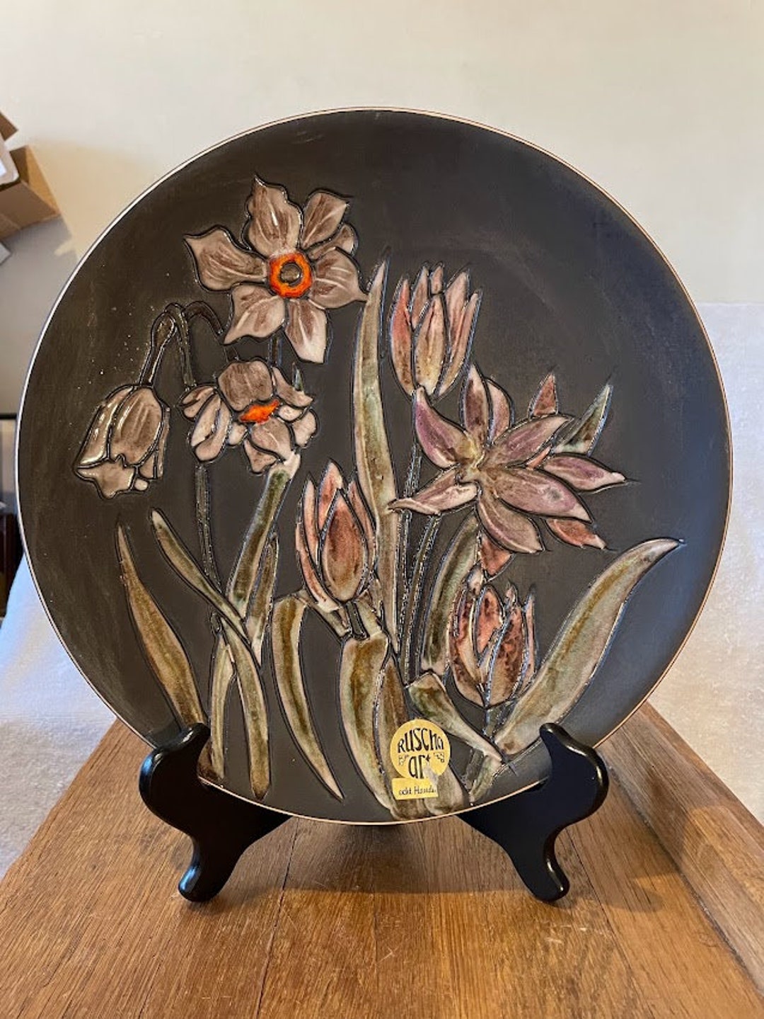 Mid-century Ruscha Art Pottery Plate - Etsy