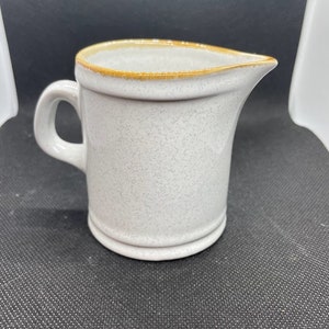 Small Grey with Tan Trim Stoneware Creamer Made in Japan