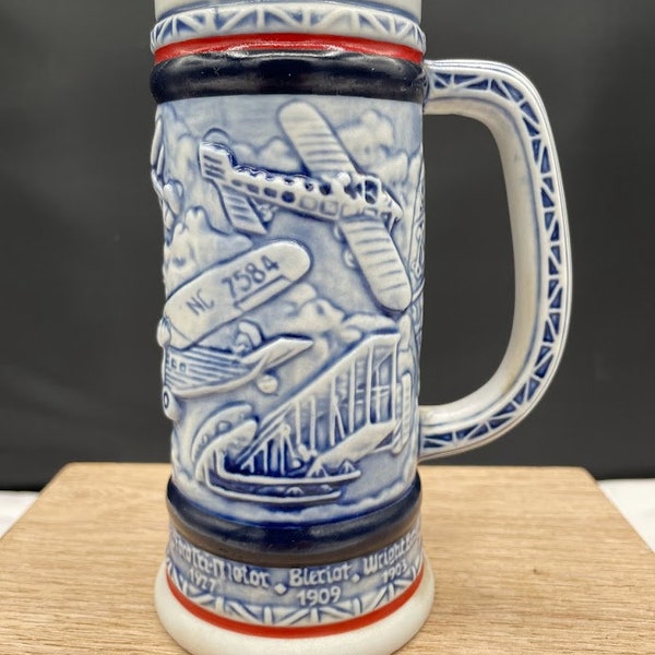 1982 Vintage Avon Airplane Classics Mini Stein Tankard Ceramarte Brazil #249091