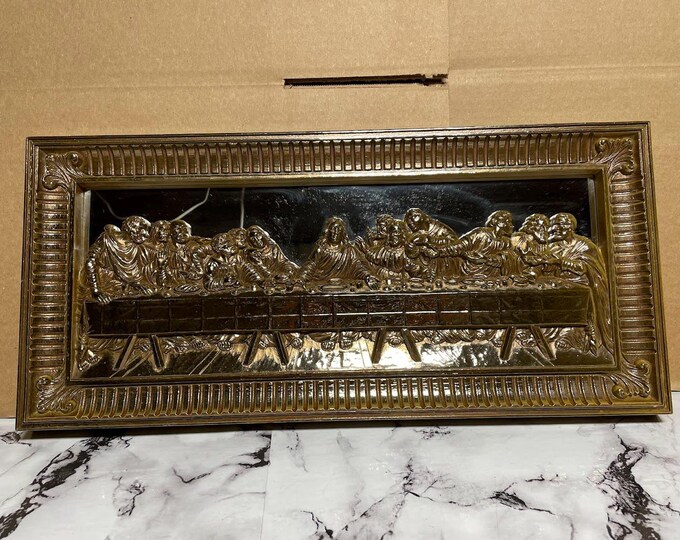 1983 Homco the Last Supper Gold Color Rectangle Mirror Vintage Home ...