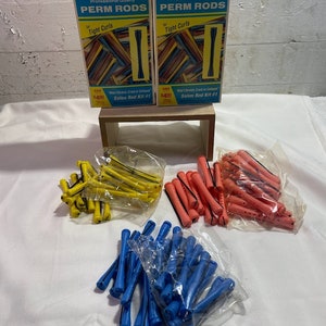 2 Sets Vintage Pro-Perm Salon Kit No 1 Tight Curls Plastic Professional Capped