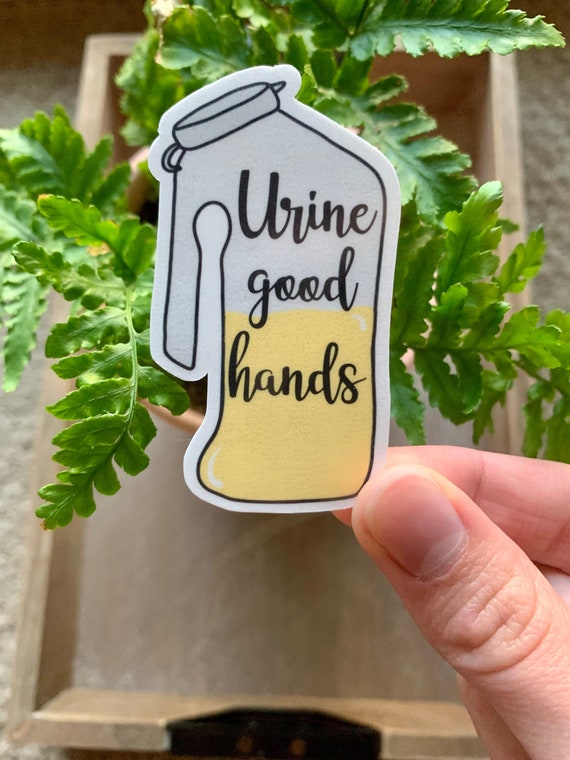 Urine Good Hands Vinyl Sticker Funny Urinal Sticker Etsy