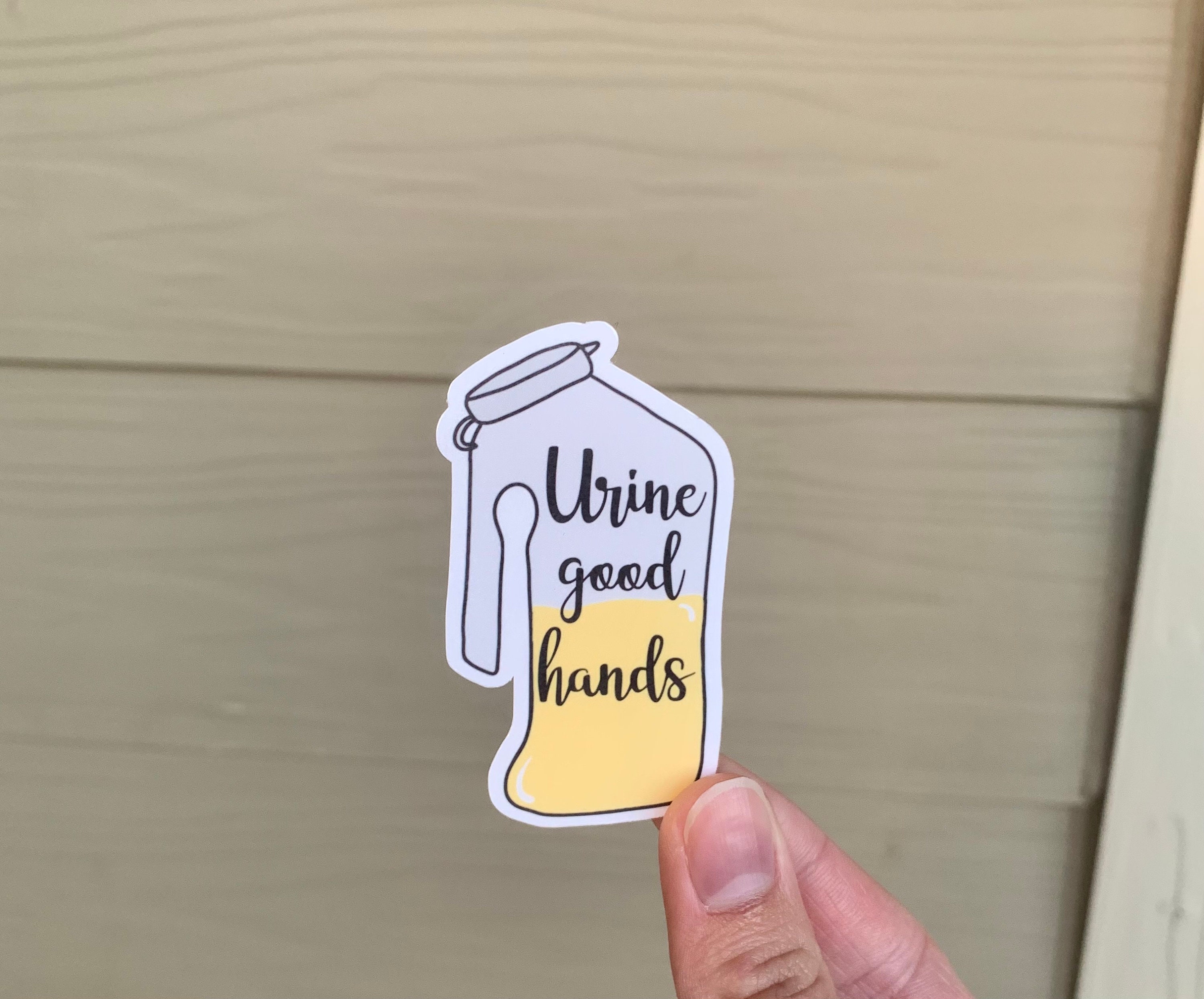 Urine Good Hands Vinyl Sticker Funny Urinal Sticker Etsy