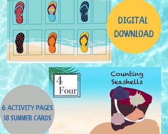 Libro ocupado de verano, Libro ocupado para niños pequeños, Libro tranquilo para niños pequeños Escuela en casa, Libro tranquilo de verano, Libro ocupado imprimible, Carpeta de aprendizaje para niños pequeños, PDF,