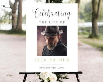FUNERAL Welcome Sign - Editable Funeral Signs For Celebration Of Life Decoration, Memorial Large Funeral Sign Editable INSTANT DOWNLOAD