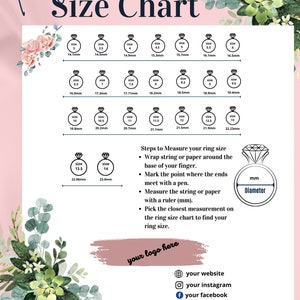 Printable Ring Sizer Ring Size Chart Measure Ring Size Sizing 