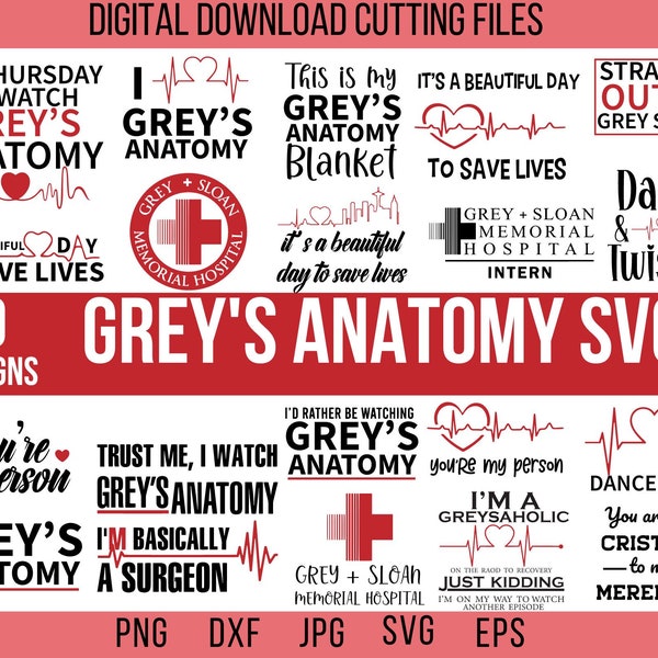 Greys Anatomy Svg, Greys Anatomy Png, Grey Anatomy Png, Doctor Svg, Youre My Person Svg, Greys Png Files, Memorial Cut Files