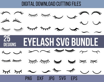Eyelashes and Brows Svg, Girl Eyebrows Svg, Woman Eyelashes Svg ,Eyebrow Silhouette, Pretty Makeup Svg, Girl Face Svg, Lashes Cutfile