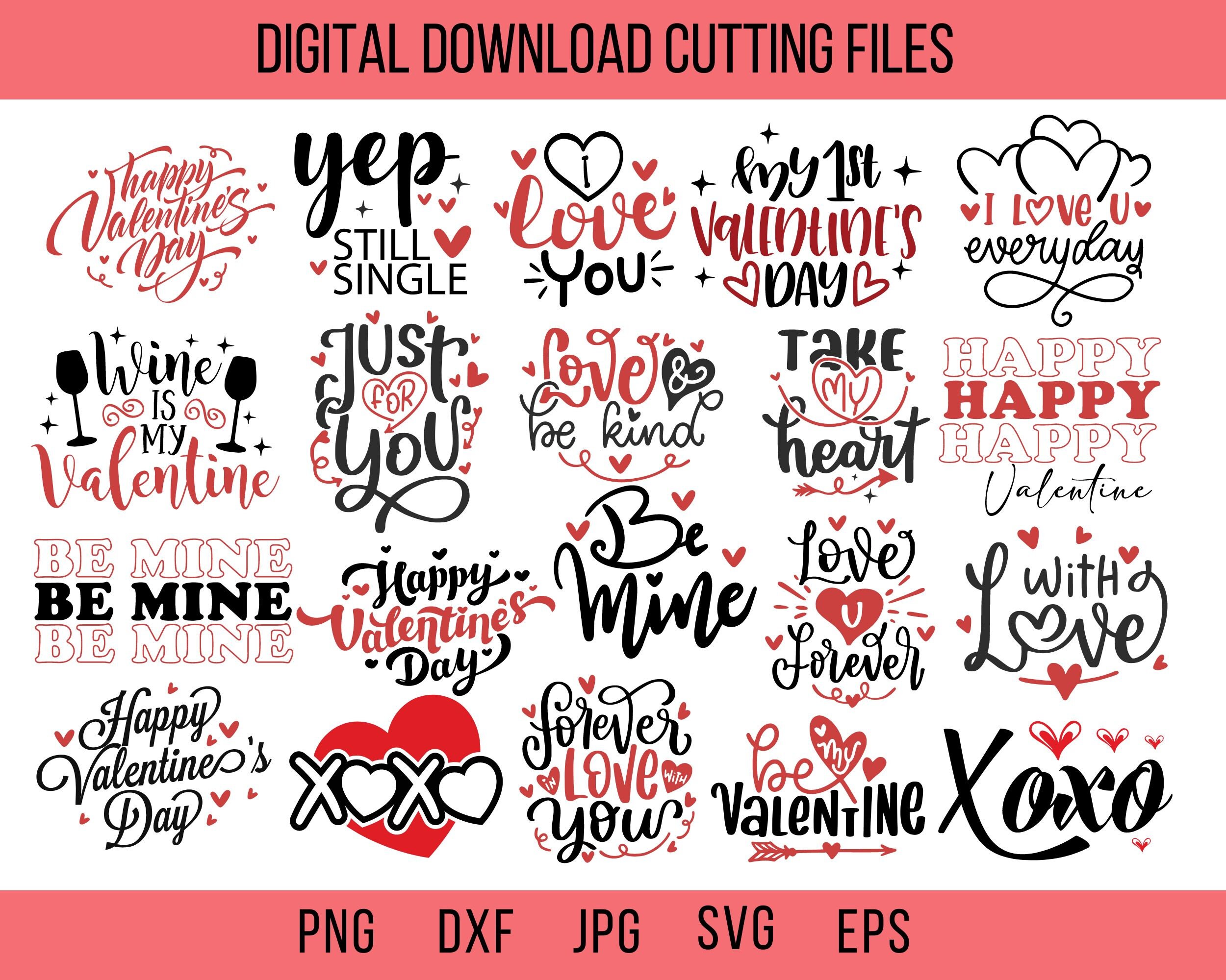 Valentine's Day Heart SVG Bundle - Love Shirt Design, Valentines PNG ...
