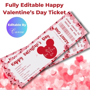 Valentine's Day Theme Park Surprise Ticket, Theme Park Reveal, Theme Park Ticket, Printable Theme ParkTrip Surprise Ticket, Gift Theme Park