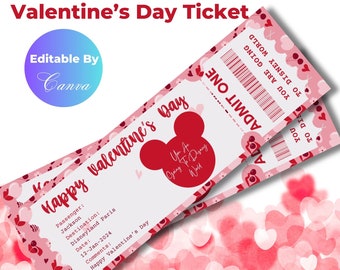 Valentine's Day Theme Park Surprise Ticket, Theme Park Reveal, Theme Park  Ticket, Printable Theme ParkTrip Surprise Ticket, Gift Theme Park
