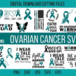 Bundle Of Ovarian Cancer Svg, Cancer Svg, Cancer Ribbon Svg, Cancer Awareness, Ovarian Cancer Png, Cancer Awareness Svg, Cancer Survivor Svg
