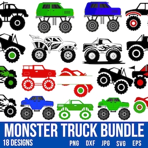 18 Monster Truck Svg Bundle, Truck Svg, Red Truck Svg, Birthday Boy Svg, Monster Truck Png, Off Road Svg, Monster Trucks Svg, Truck Clipart,