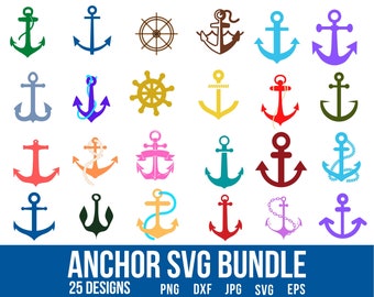 Anchor SVG Bundle: 25 Nautical Designs (Digital Download)
