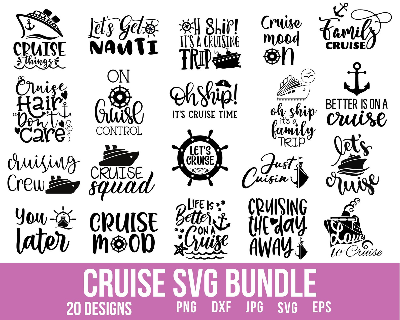 20 Cruise Svg Bundle Family Cruise Svg Vacation Svg Cruise - Etsy