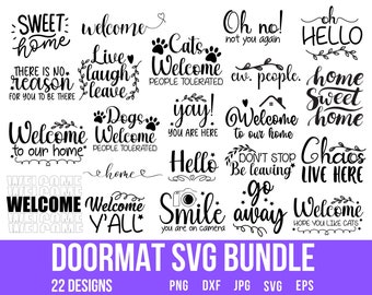 Doormat SVG Bundle: Welcome Home Sign, Funny Designs (Digital Download)