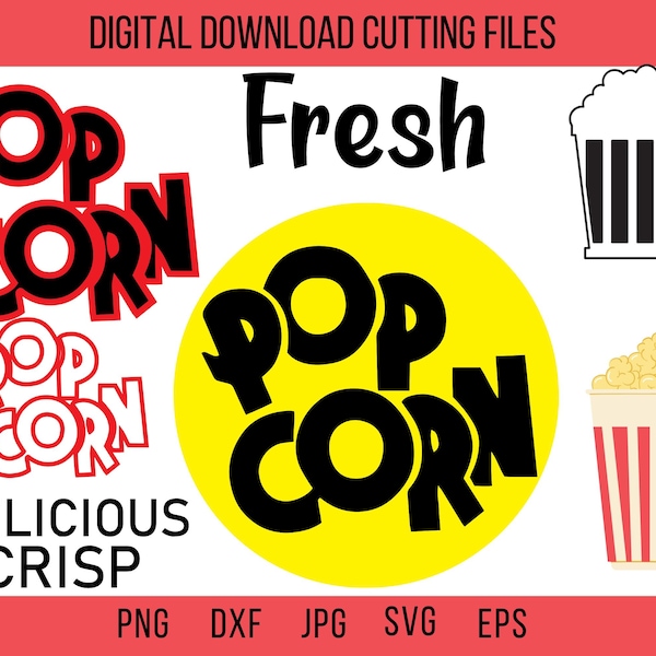 15 Popcorn Svg Bundle, Popcorn Box Svg, Popcorn Clipart, Popcorn Sublimation, Cinema Svg, Movie Theater Svg, Pop Corn Svg, Popcorn Printable