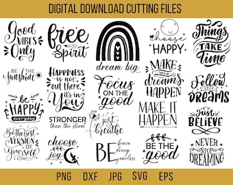 Elevate Your Mindset with Our Positive & Inspirational SVG Bundle - Perfect for T-Shirts, Mugs, and More!