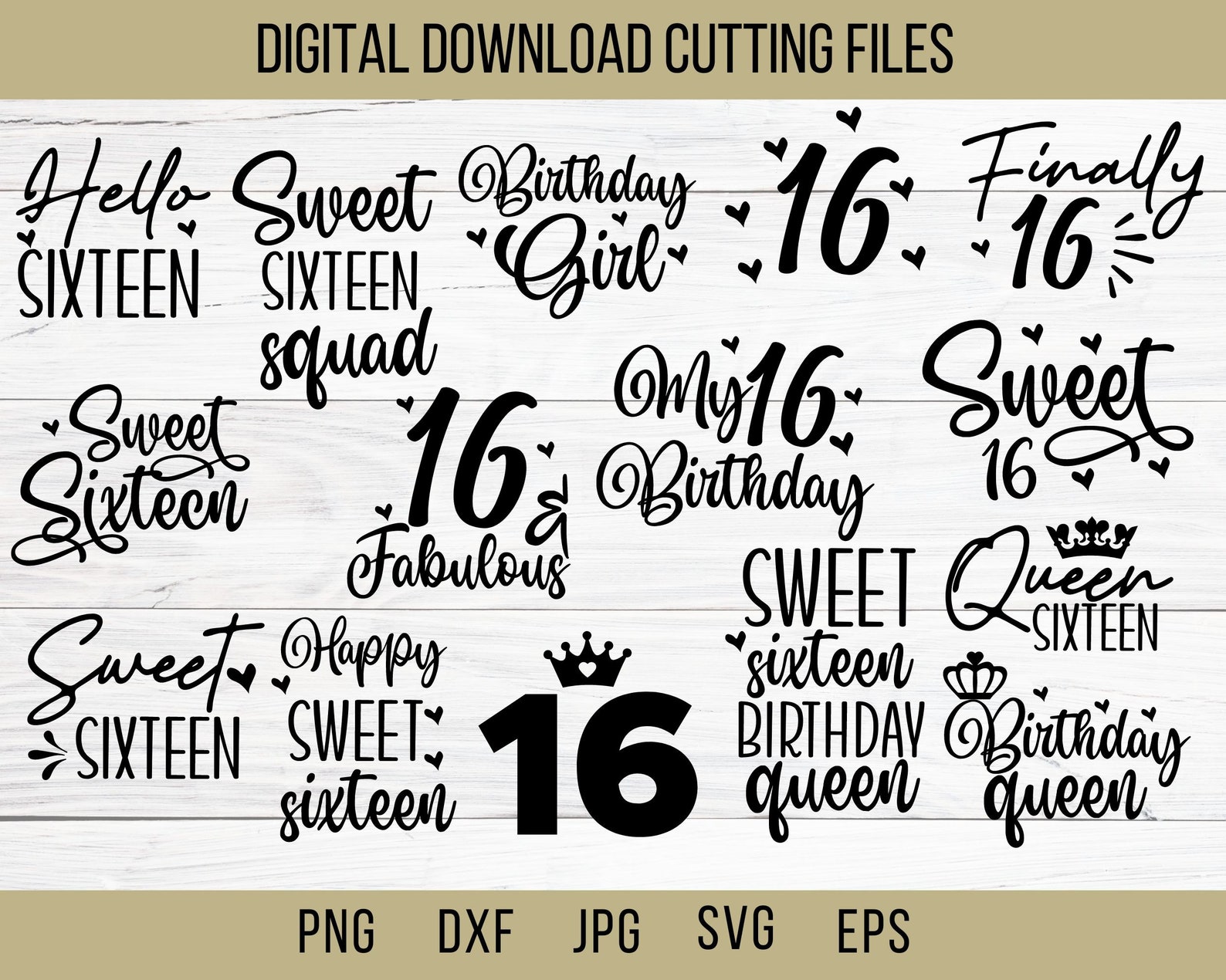 Bundle of Sweet 16 Svg, Birthday Girl Svg, Birthday Squad Svg, Birthday ...