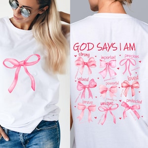 God Says I Am Coquette PNG | Jesus Valentine Png | Retro Christian Valentine PNG | Bible-Inspired Coquette Valentine PNG Sublimation Designs