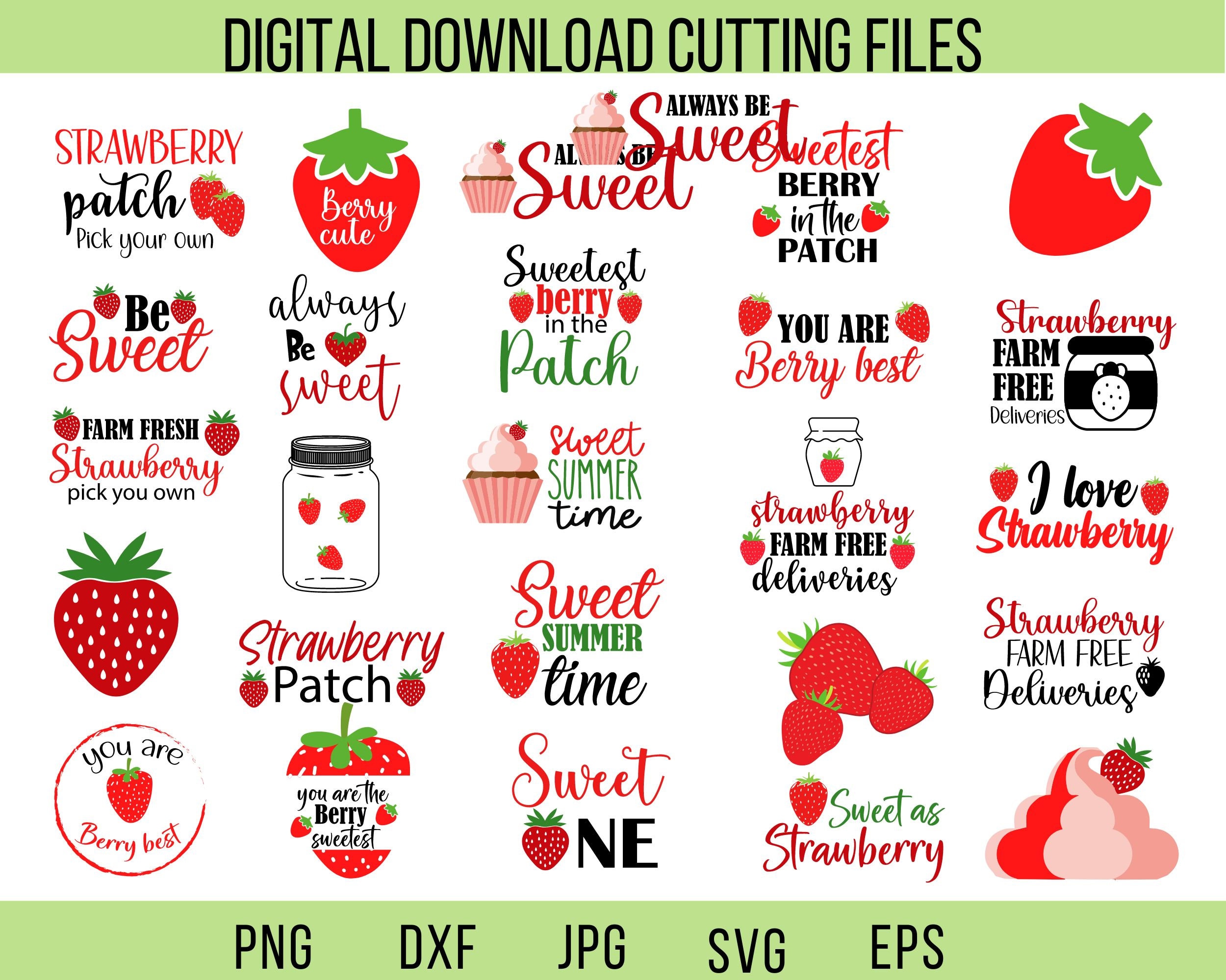 Strawberry Clipart: Fruit SVG Bundle (digital Download) - Etsy