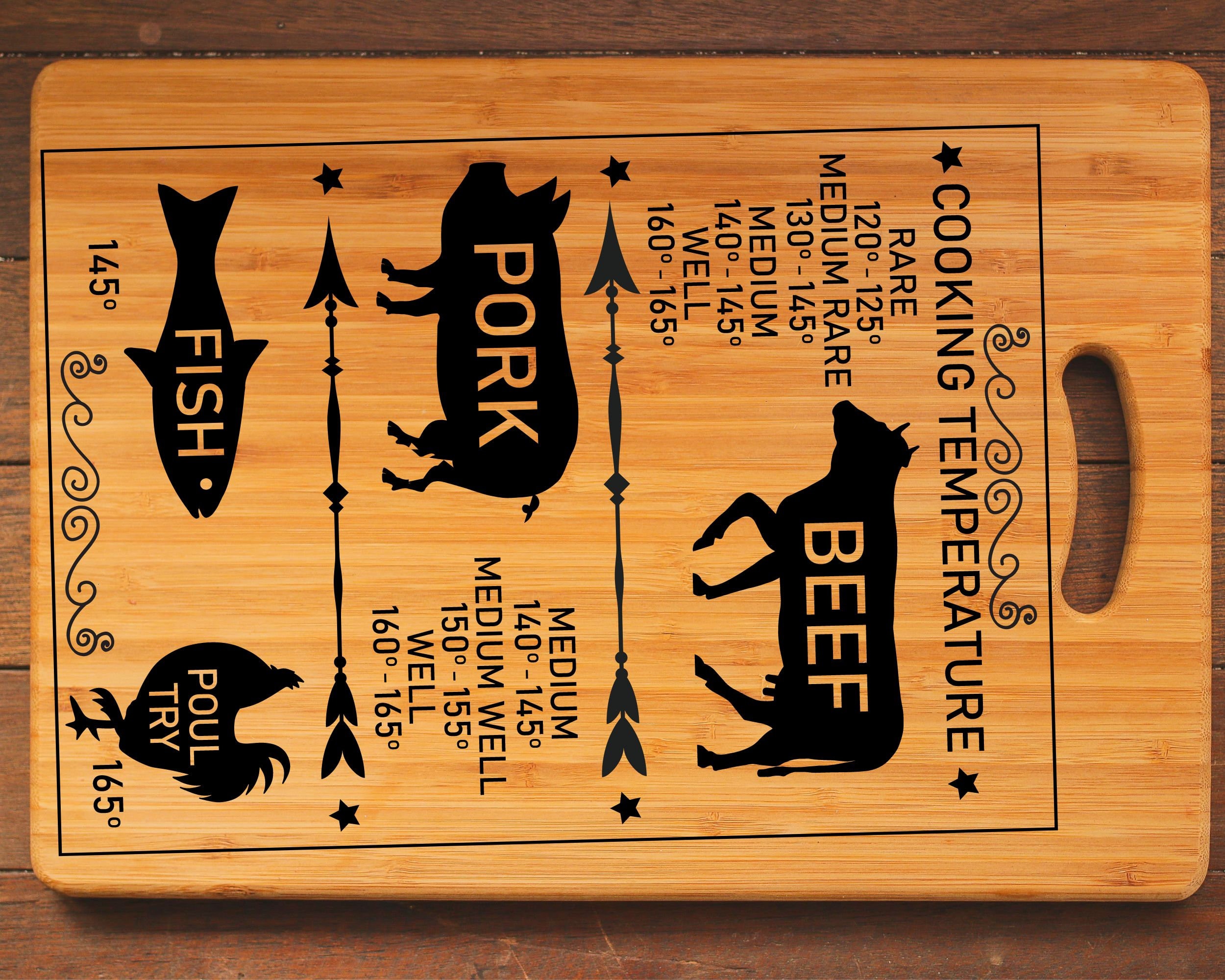 Meat Temperature Chart Svg Cutting Board Svg Perfect Gift Etsy Singapore