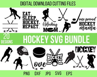 Hockey SVG Bundle, Hockey Mama, Spielerin, Puck, Sticks (Digitaler Download)