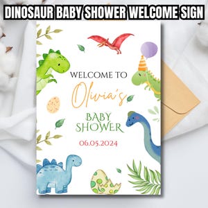Dinosaur Baby Shower Welcome Sign,Baby Shower, Baby Wellcome, Dino Baby Shower Welcome Sign, Boy Dinosaur Baby Welcome, Digital Download