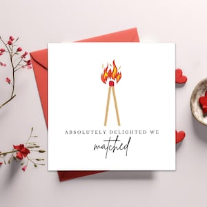 I&#39;m So Glad We Matched Personalised Cute Card for Boyfriend, Girlfriend, Husband, Wife - Valentine&#39;s Day, Anniversary, Instant Download