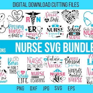 25 Nurse Svg Bundle, Nurse Life Svg, Stethoscope Svg, Nursing Svg, Medical Svg, Nurse Png, Registered Nurse Svg, Svg Files, Nurse Cut File,
