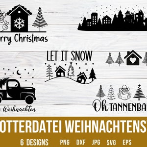 Plotterdatei Weihnachten Svg, Christmas Svg, Weihnachten Svg, Silhouette Svg, Herbst Svg, Christmas Scene Svg, Svg Files For Circuit