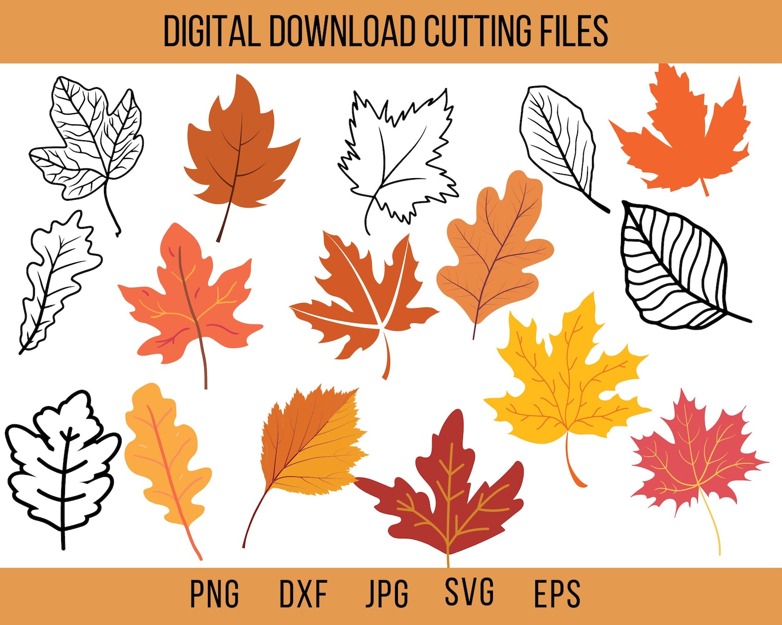 Fall Leaves SVG Bundle: Autumn Clipart (digital Download) - Etsy