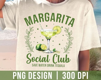 Margarita Social Club PNG: Summer Vacation T-Shirt Design (Digital Download)