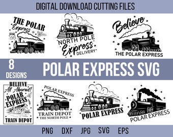 Polar Express SVG-Bundle, Weihnachtszug Designs (Digitaler Download)