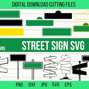 Straßenname Schild SVG, doppelseitiges Zielschild SVG, leere Richtungskreuzung SVG, Metall Holz Straße Kaffee Bar SVG, grünes Verkehrsschild