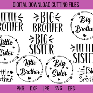 Pacote Big Brother Svg, Big Sister Svg, Big Bro Svg, Irmão Svg, Little Brother Svg, Little Sister Svg, Big Brother Png, Brother Svg,