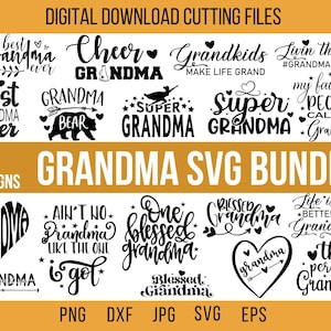 Vier oma met onze gezegende oma Svg, oma Png, Grammy Svg, meer! Perfect voor shirts en cricut. Geweldig cadeau voor Moederdag