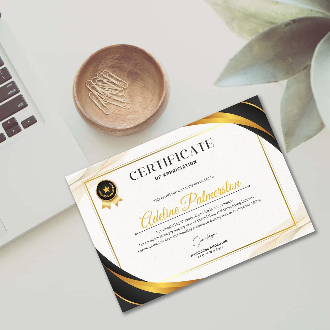 Editable 10 Years of Service Certificate Appreciation Template Elegant ...