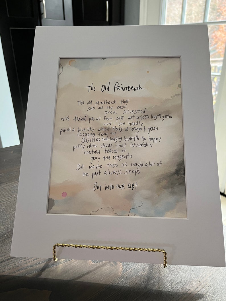 The Old Paintbrush Poem Print - Etsy