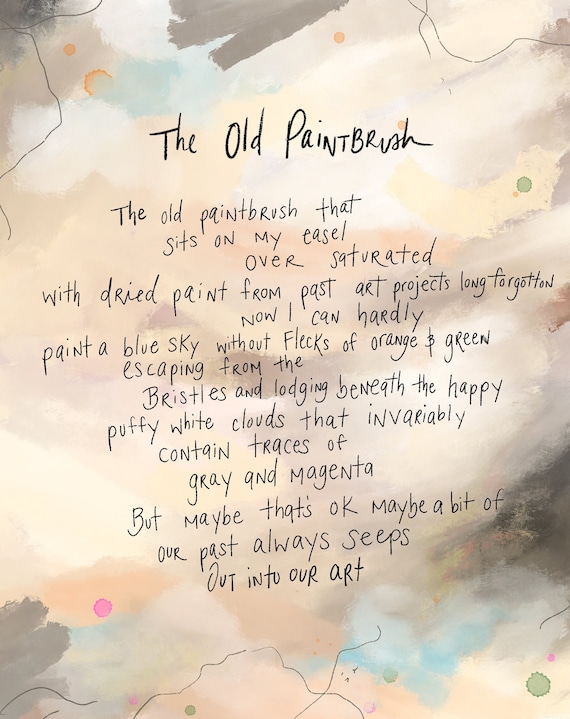 The Old Paintbrush Poem Print Etsy